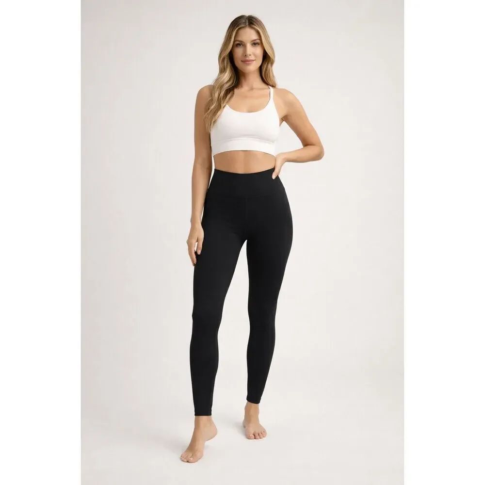 Pink Lily Black High Waisted Athletic Leggings Women’s XL